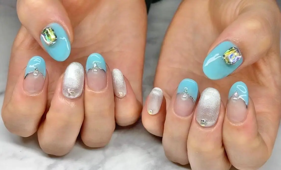 ネイル 長さ出し フレンチネイル ジェルネイル 韓国ネイル マグネットネイル ハンドネイル Nail&eye Belire 新宿のネイルデザイン