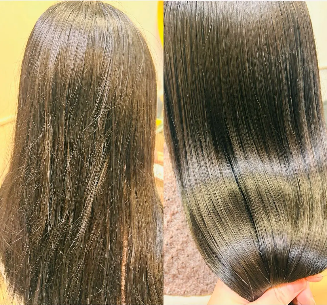 セミロング ハイライト 髪質改善 レイヤーカット トリートメント カット 縮毛矯正 トリートメント ✨メテオ　髪質改善✨ シバタのヘアスタイル