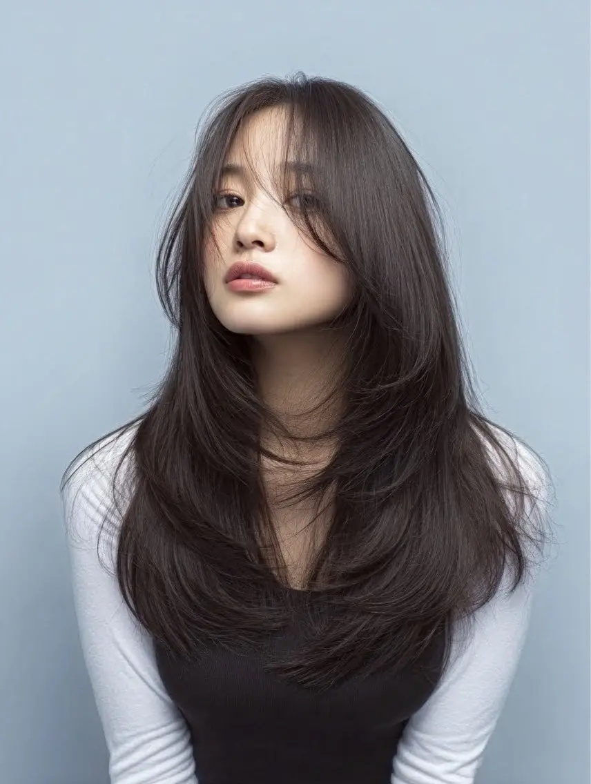ロング カラー 縮毛矯正 トリートメント 韓国×艶ハイトーンが かわいい✨️リオ🍒のヘアスタイル