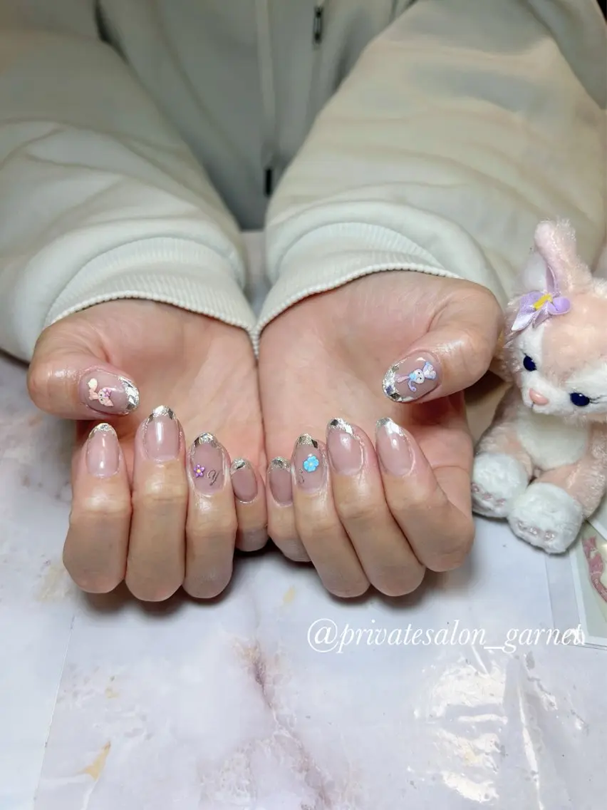 ネイル フレンチネイル ガラスフレンチ Garnet nailのネイルデザイン