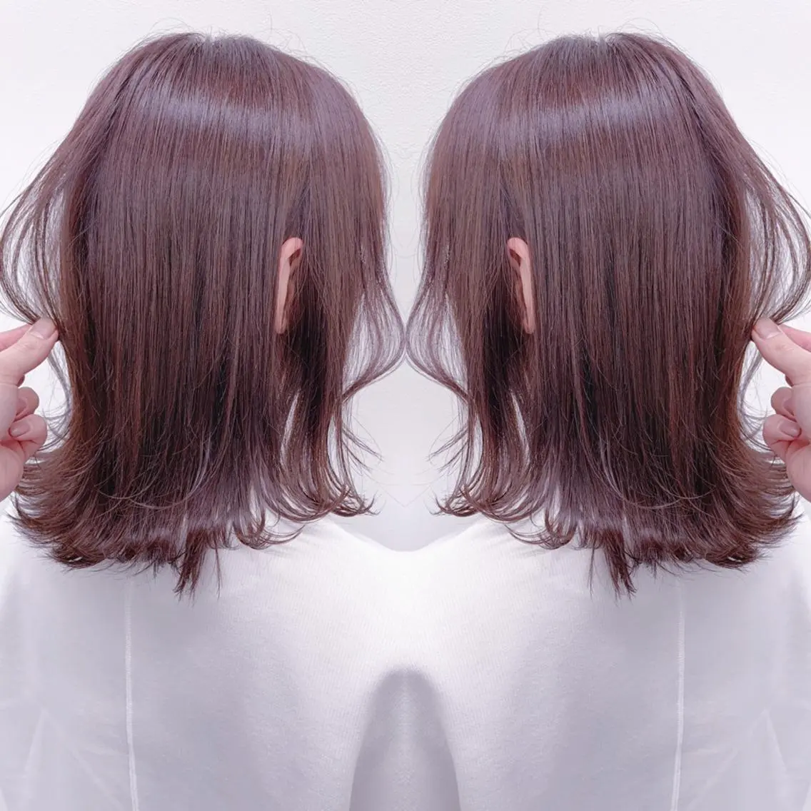 ミディアム カラー 柔らかbeige モトキのヘアスタイル