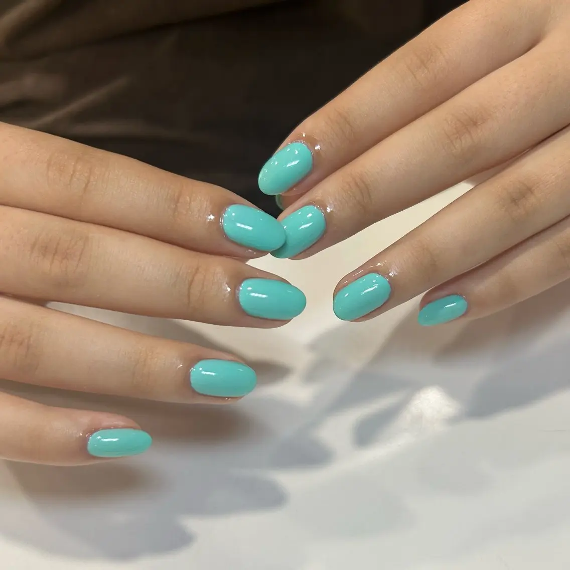ネイル ブルー ワンカラーネイル Allure 小山店 結咲(ゆいさ)のネイルデザイン