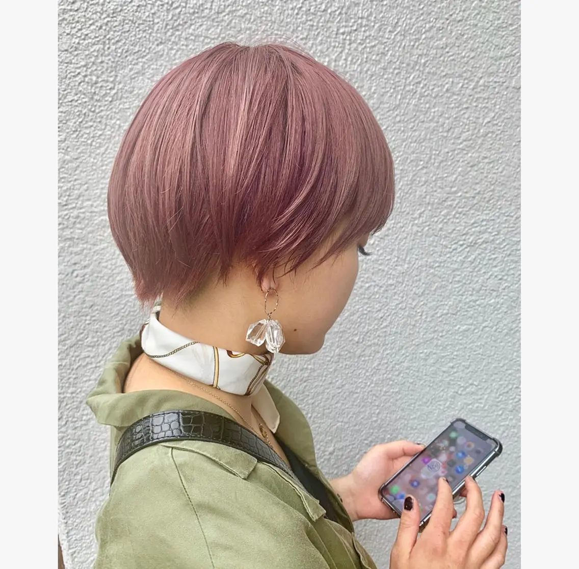 ショート カラー ベージュカラー ピンクカラー ピンクベージュ 🌈🌸あおき みちる🌟💗のヘアスタイル
