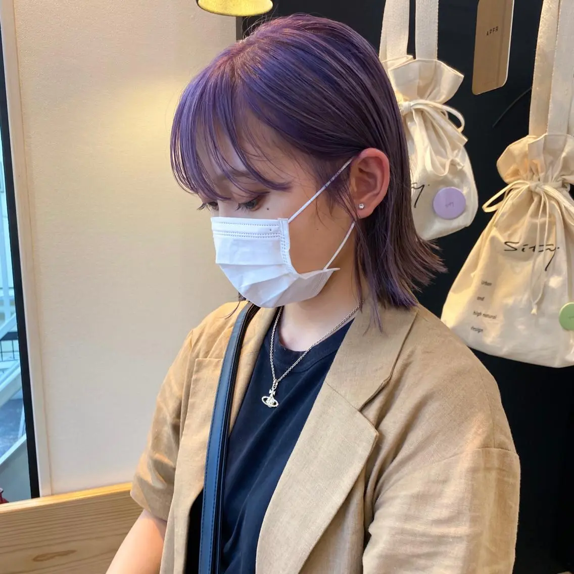 ミディアム カラー ダウンパーマ 【sity.ザイク】のヘアスタイル