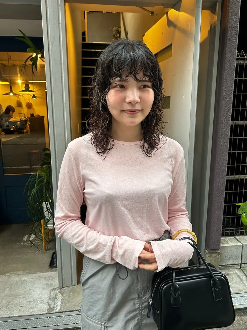 ロング パーマ やまさきえりこ ニュアンスパーマのヘアスタイル