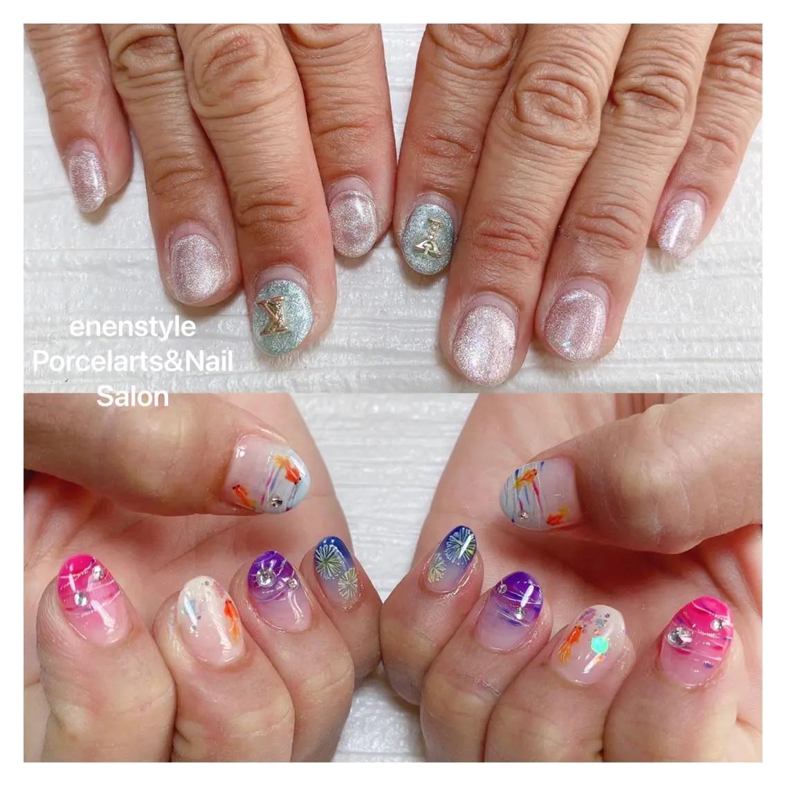 ミディアム ネイル 🐾enen style 🐾のネイルデザイン