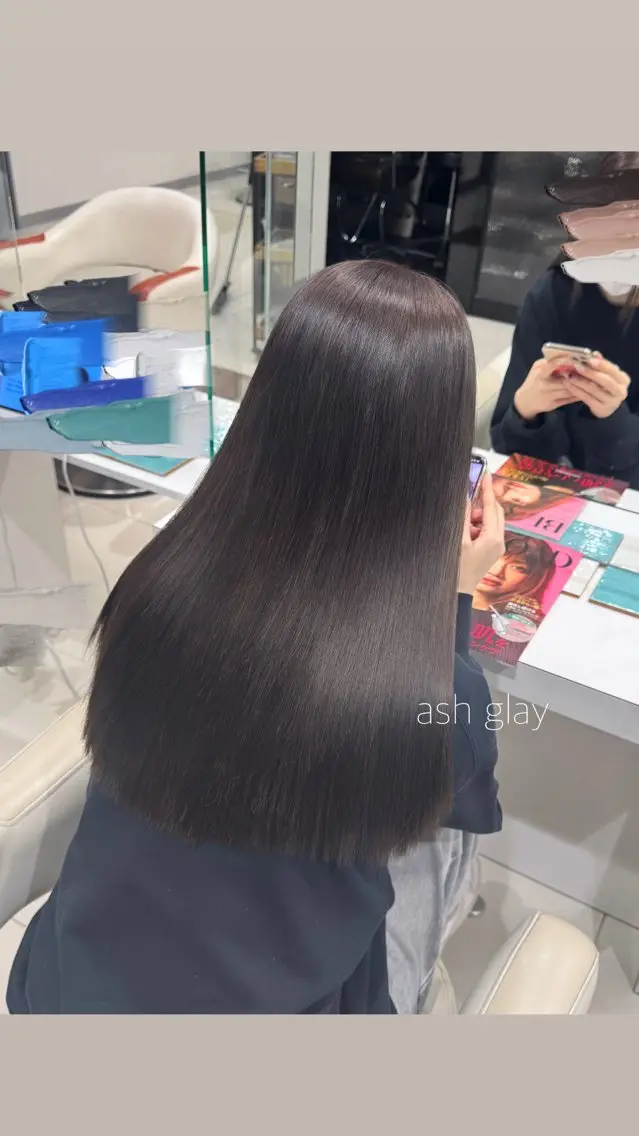 ロング カラー ブリーチ 透明感カラー ブリーチなしカラー 髪質改善 カット トリートメント Dears 望月のヘアスタイル