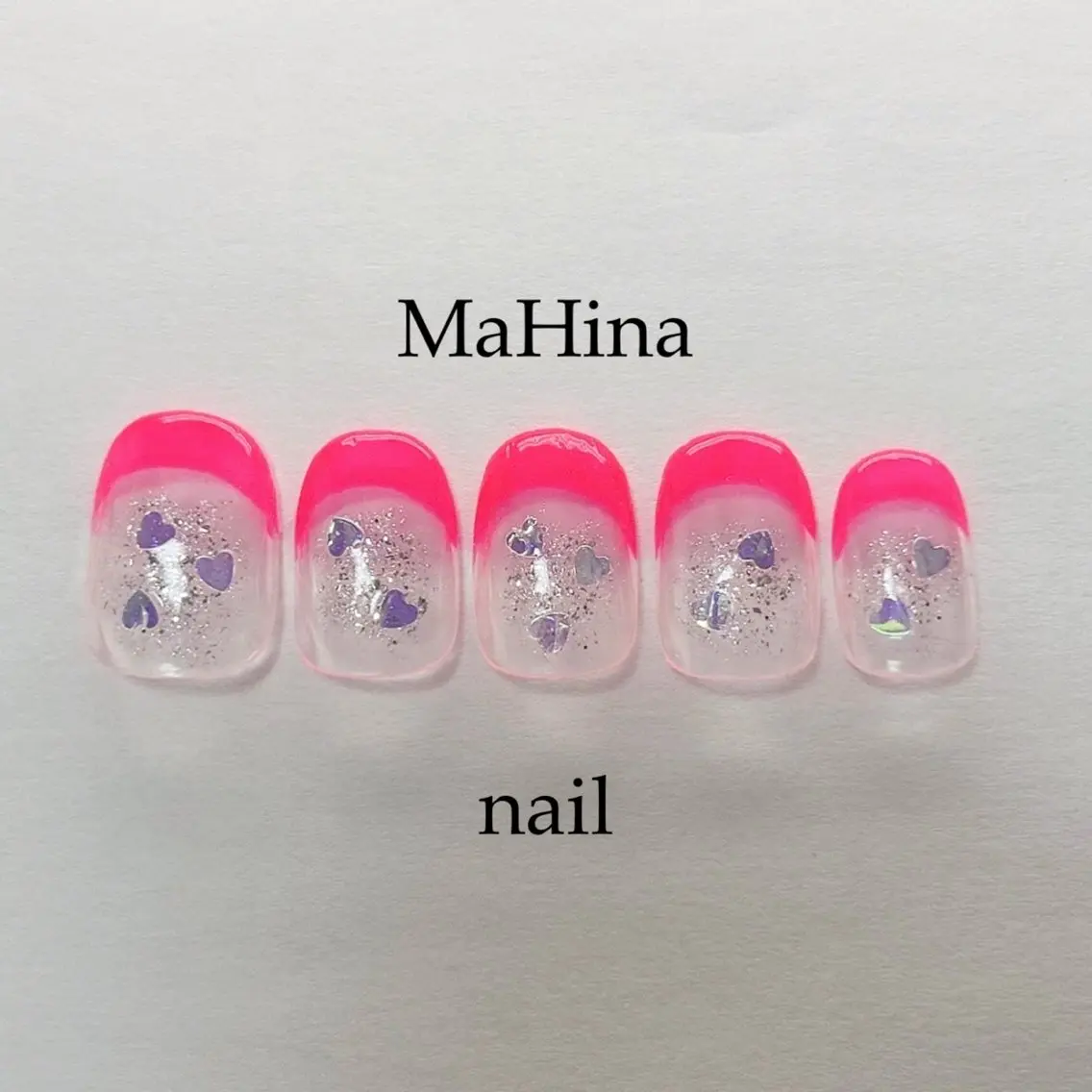 ネイル フットネイル フレンチネイル ジェルネイル ハート キラキラネイル ハンドネイル Le Vernis MaHina・まひなのネイルデザイン