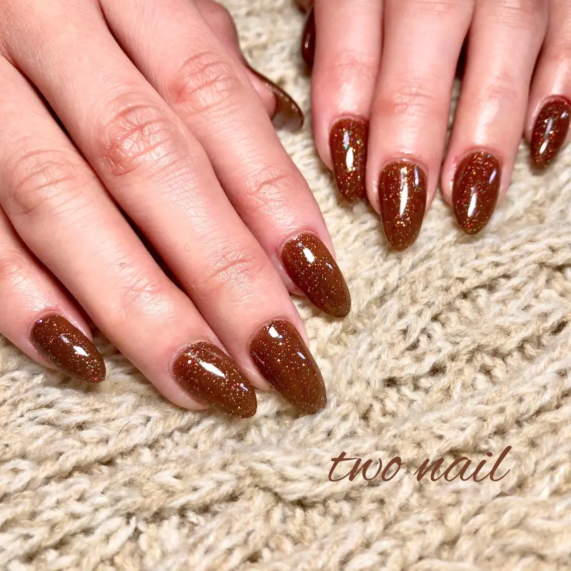 ネイル アートネイル ブラウン フットネイル ハート ニュアンスネイル ハンドネイル two nailのネイルデザイン
