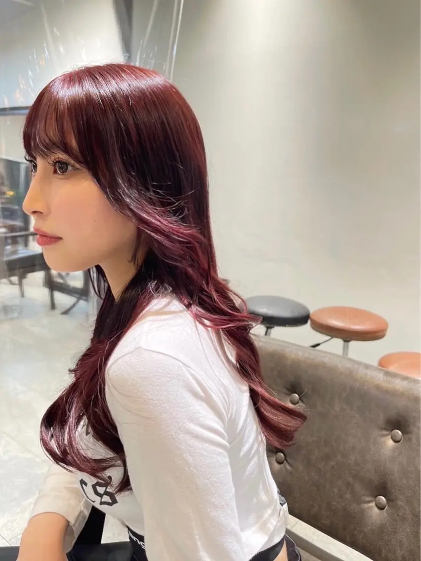 ロング カラー ヘアアレンジ カット ヘアカラー トリートメント 🎀ハイトーン・艶 カラー HANA🎀のヘアスタイル