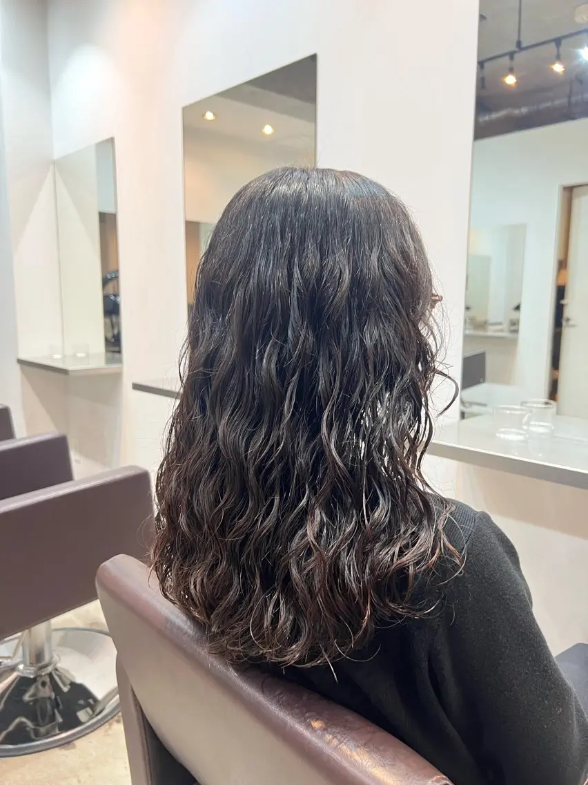 セミロング 🌿朝5分でお洒落 パーマスタイル🌿のヘアスタイル