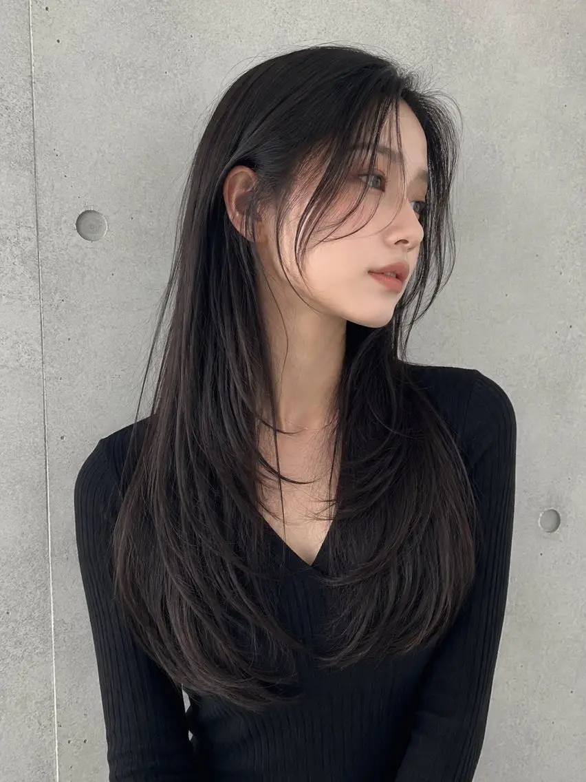 ロング カラー ヘアカラー 🍒モテ暖色カラー × うる艶✧ ゆなのヘアスタイル