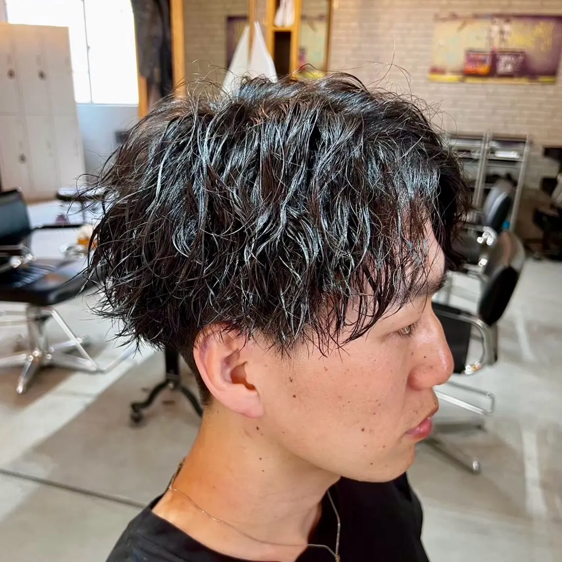 ショート パーマ メンズ シャドウ ツイスパ ニュアンスおがたのヘアスタイル
