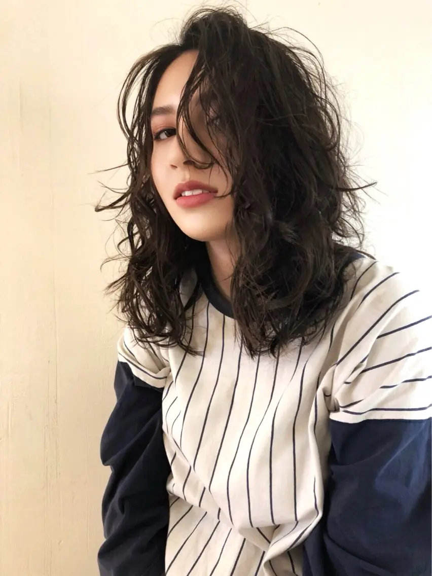 セミロング パーマ カット パーマ トリートメント マンツーマン施術✂︎ machikaのヘアスタイル