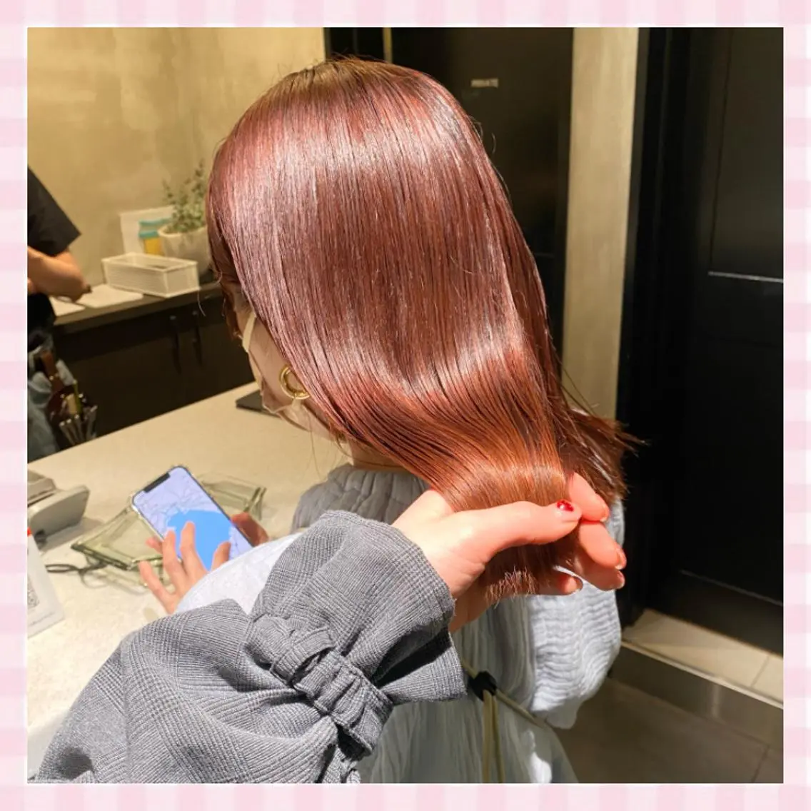 ミディアム カラー ヘアカラー トリートメント 💗ガーリーヘア🎀 saki💗のヘアスタイル
