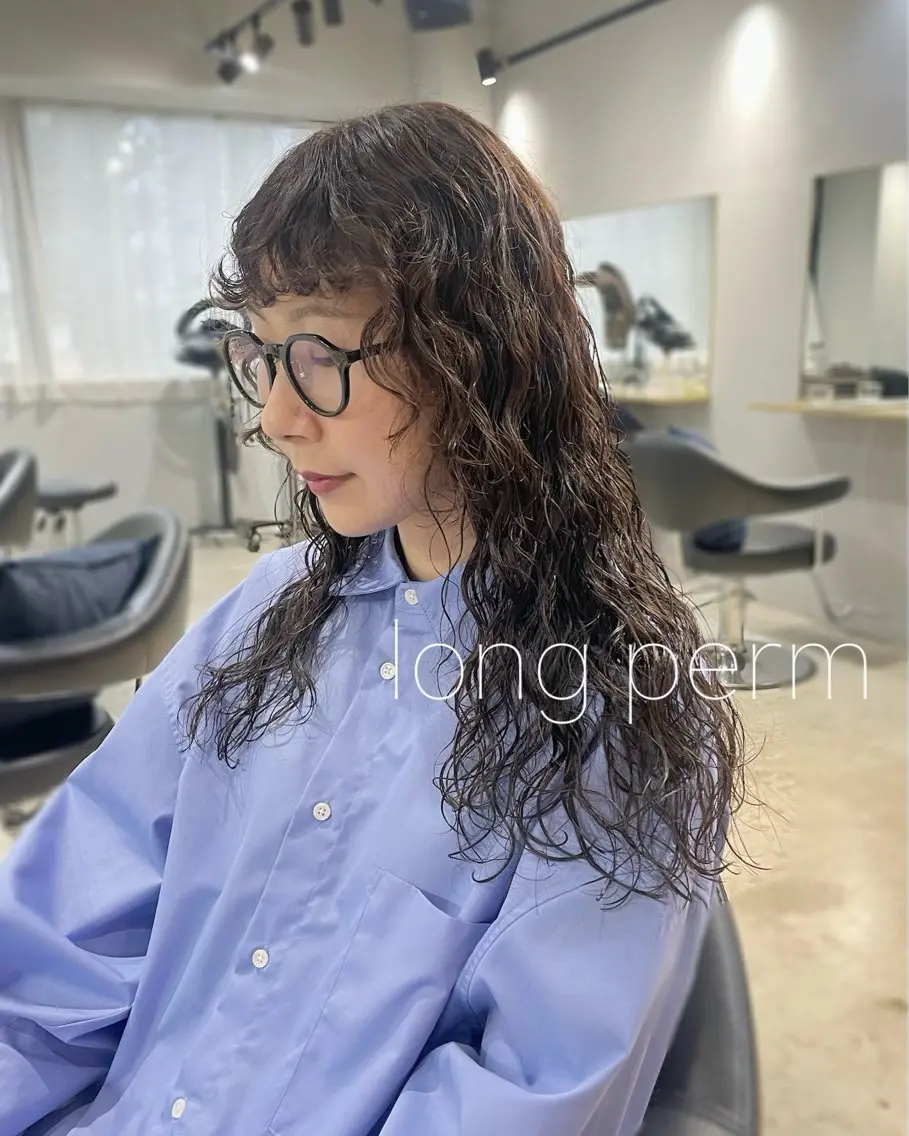 ロング パーマ ロング カット パーマ トリートメント 【表参道】Ruri デジタルパーマのヘアスタイル