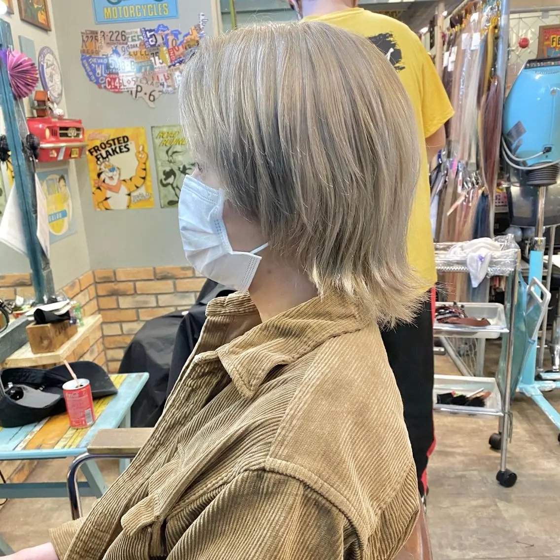 セミロング カラー ヘアアレンジ ショートボブ 編み込みエクステ シールエクステ セミロングパーマ バレイヤージュ FAAM Tsuneのヘアスタイル