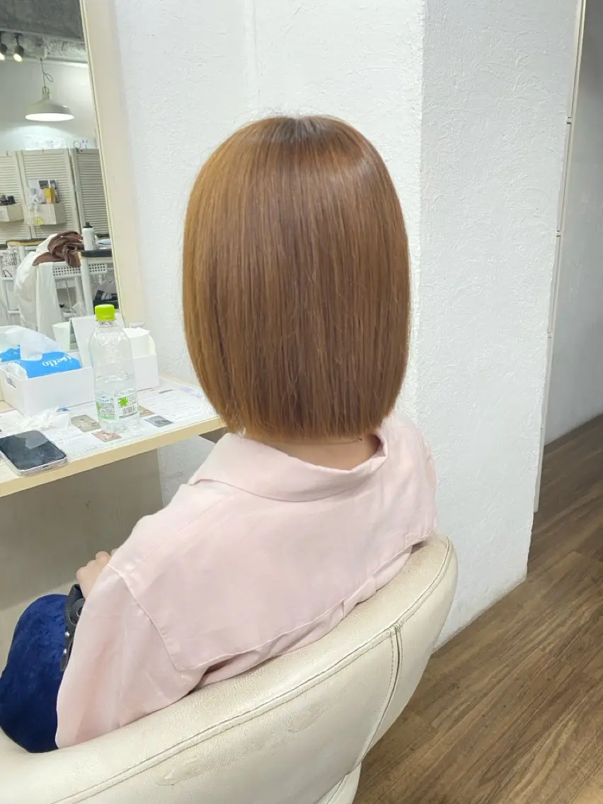 ミディアム ヘアカラー GLOSS 心斎橋 山上のヘアスタイル