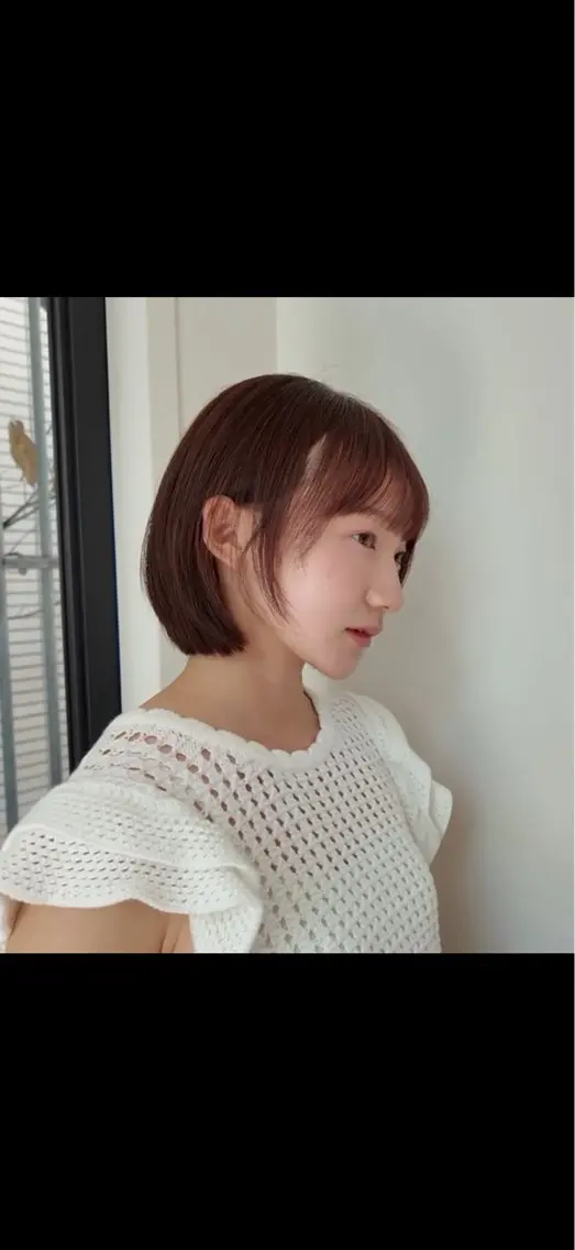 ショート カラー ブラウンカラー レイヤーカット ショートヘア 小顔カット ヘアカラー トリートメント ヒナ/動くレイヤー/ 酸性ストレートのヘアスタイル