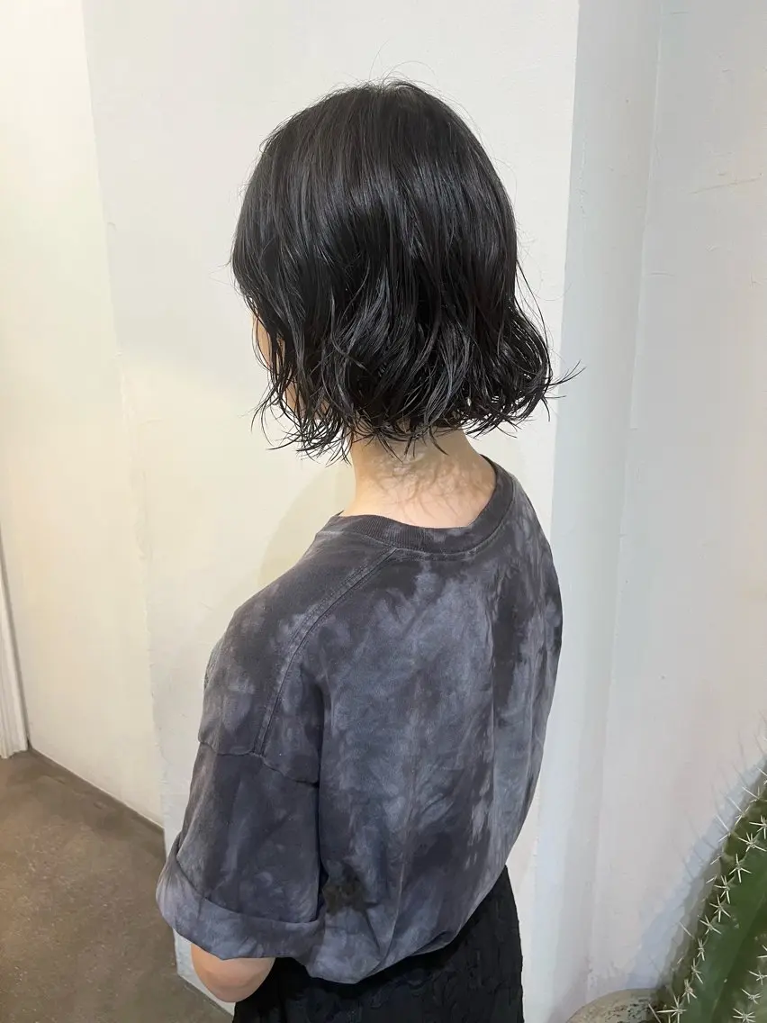 ショート パーマ ボブ カット パーマ 千葉 郁也のヘアスタイル