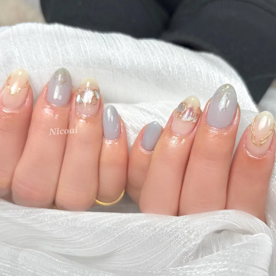 ネイル ジェルネイル マグネットネイル ニュアンスネイル オフィスネイル ワンカラーネイル NailSalon Nicoaiのネイルデザイン