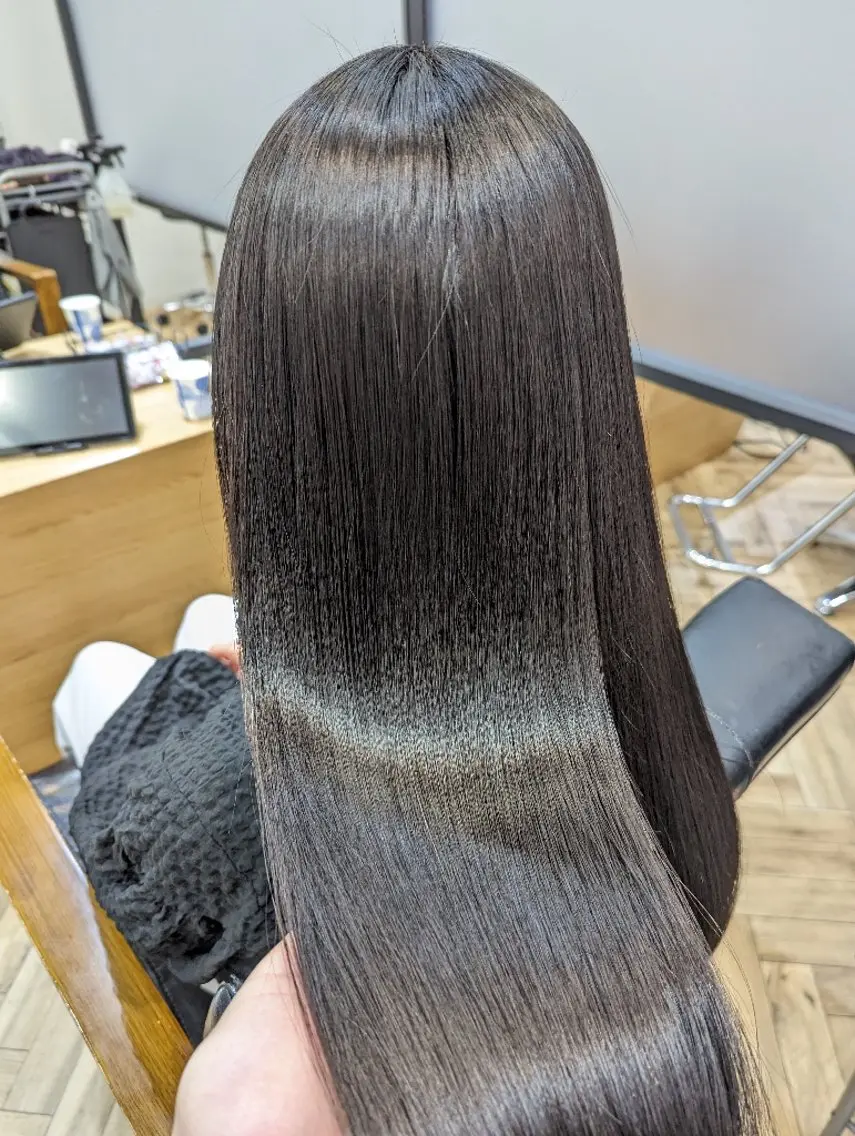 ロング くせ毛 髪質改善 韓国風ヘア 縮毛矯正 トリートメント ✨METEO導入店✨ 髪質改善×縮毛矯正のヘアスタイル