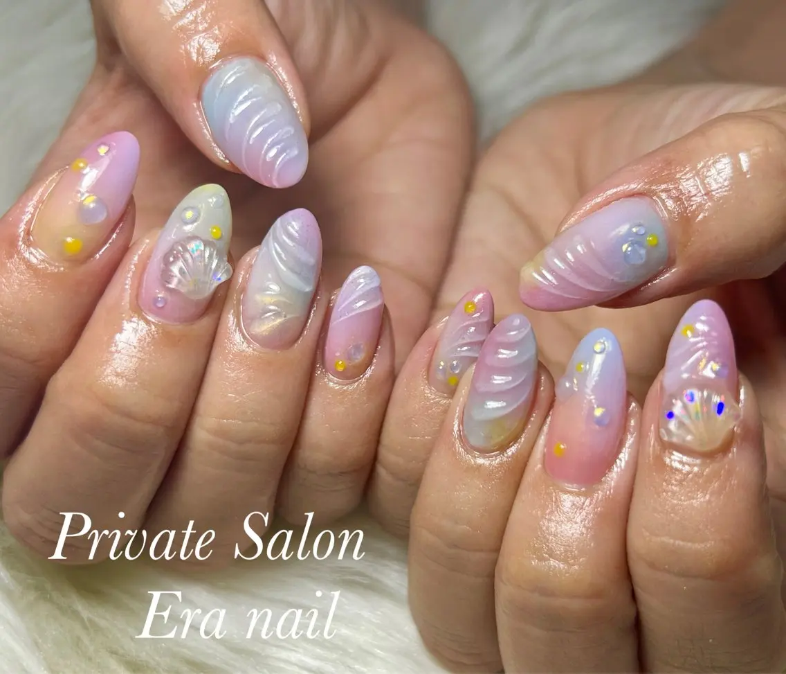 ネイル 持ち込み ぷっくりネイル ハンドネイル Era nailのネイルデザイン