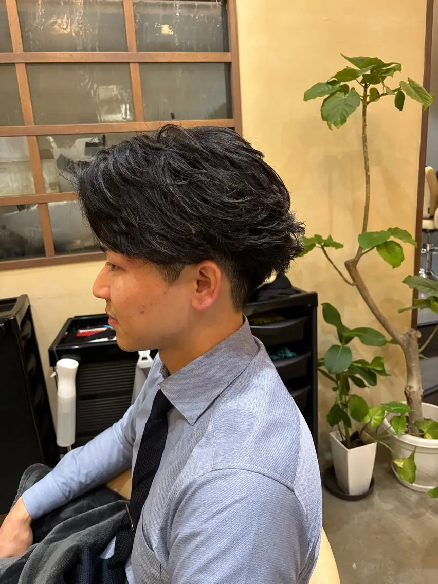 ショート メンズ カット パーマ 鹿児島 TSUBASAのヘアスタイル