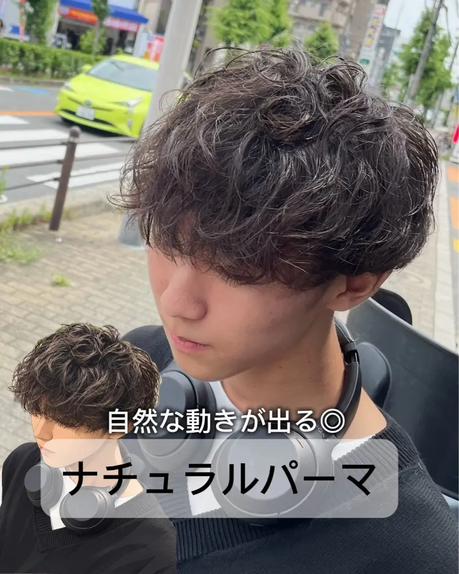 ミディアム パーマ メンズ カット パーマ 【水素カラー/メンズ 】Lee布施/純平のヘアスタイル