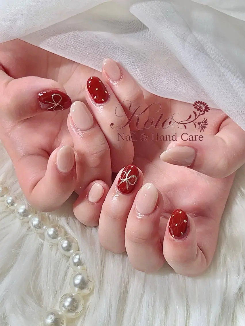 ネイル ドット 長さ出し ジェルネイル 持ち込み ニュアンスネイル ハンドネイル Nail Salon KOTOのネイルデザイン