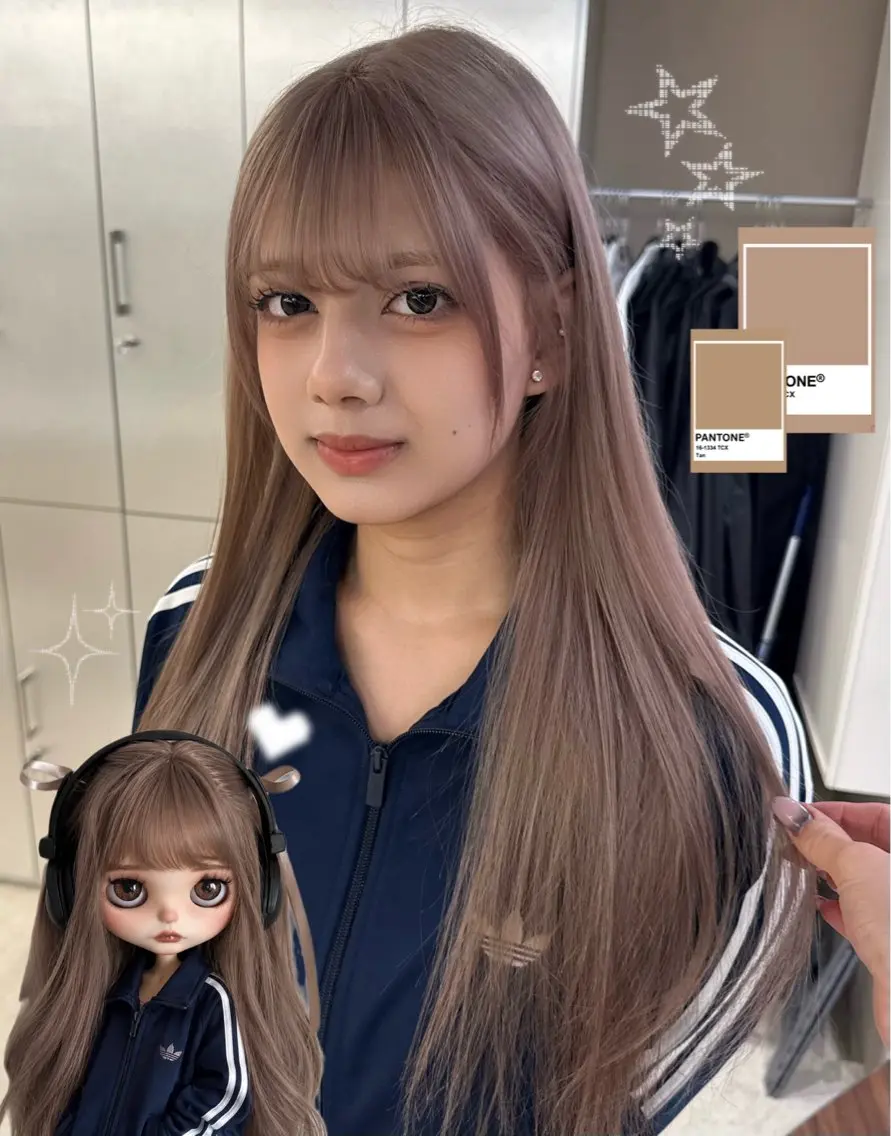 ロング カラー ベージュカラー ミルクティーベージュ ヘアカラー トリートメント 梅田/似合 わせ艶ハイトーン💘のヘアスタイル