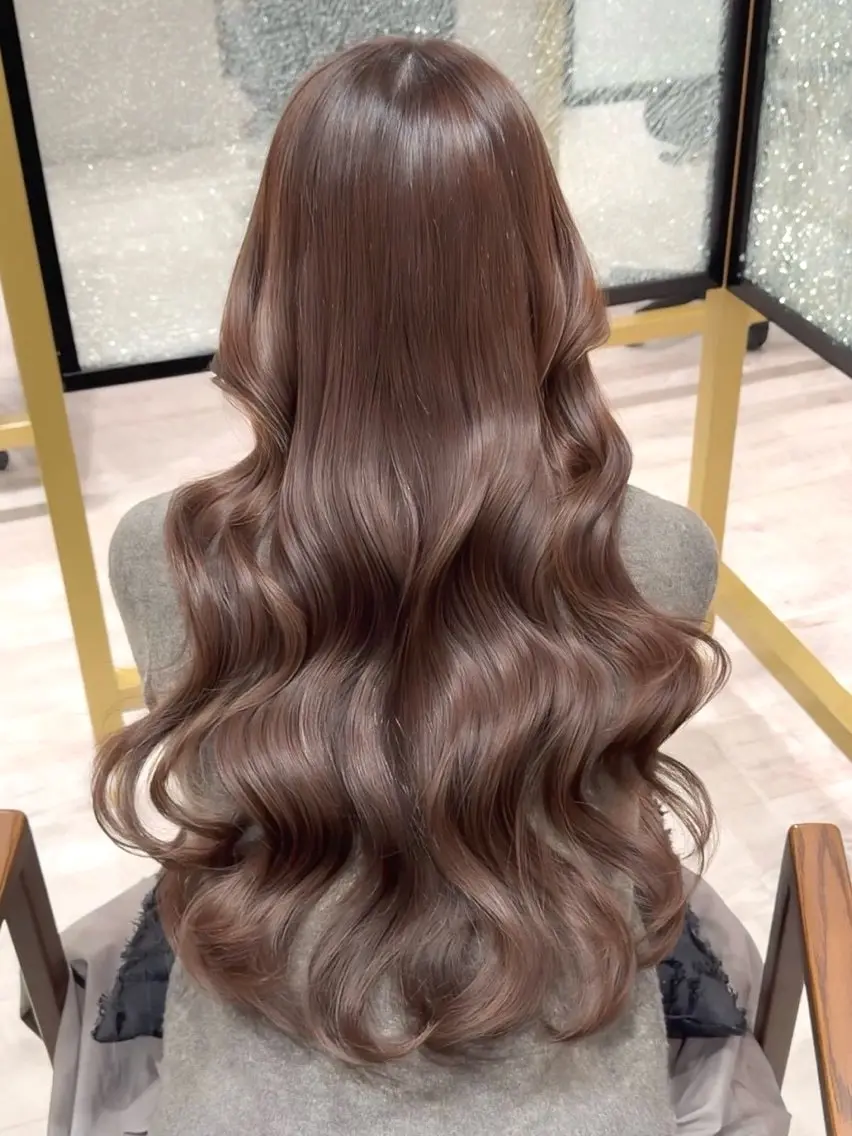 ⭐️人気No.1⭐️カット+全体カラー+バイカルテトリートメント+超音波アイロン❤️インスタでバズってる例のあれです㊙️の写真