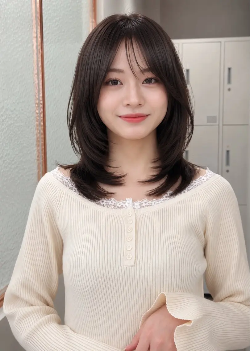 ミディアム カット ヘアカラー トリートメント 🦋韓国風レイヤー/ 艶髪矯正🦋凛太郎のヘアスタイル