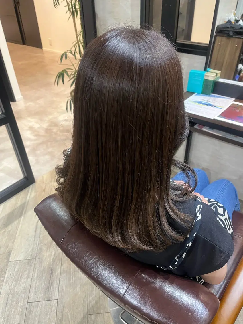 セミロング カラー グレージュ ラベンダーカラー ラベンダーグレージュ ラベンダーグレー カット ヘアカラー トリートメント 🫧ぷる艶カラー🫧 Yuubi🦩のヘアスタイル