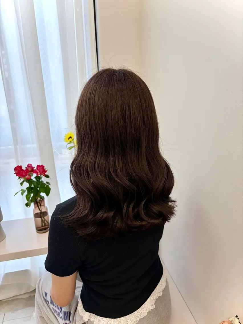セミロング カラー ヘアカラー トリートメント 透明感カラー/名古屋 /栄/木下奈々望のヘアスタイル