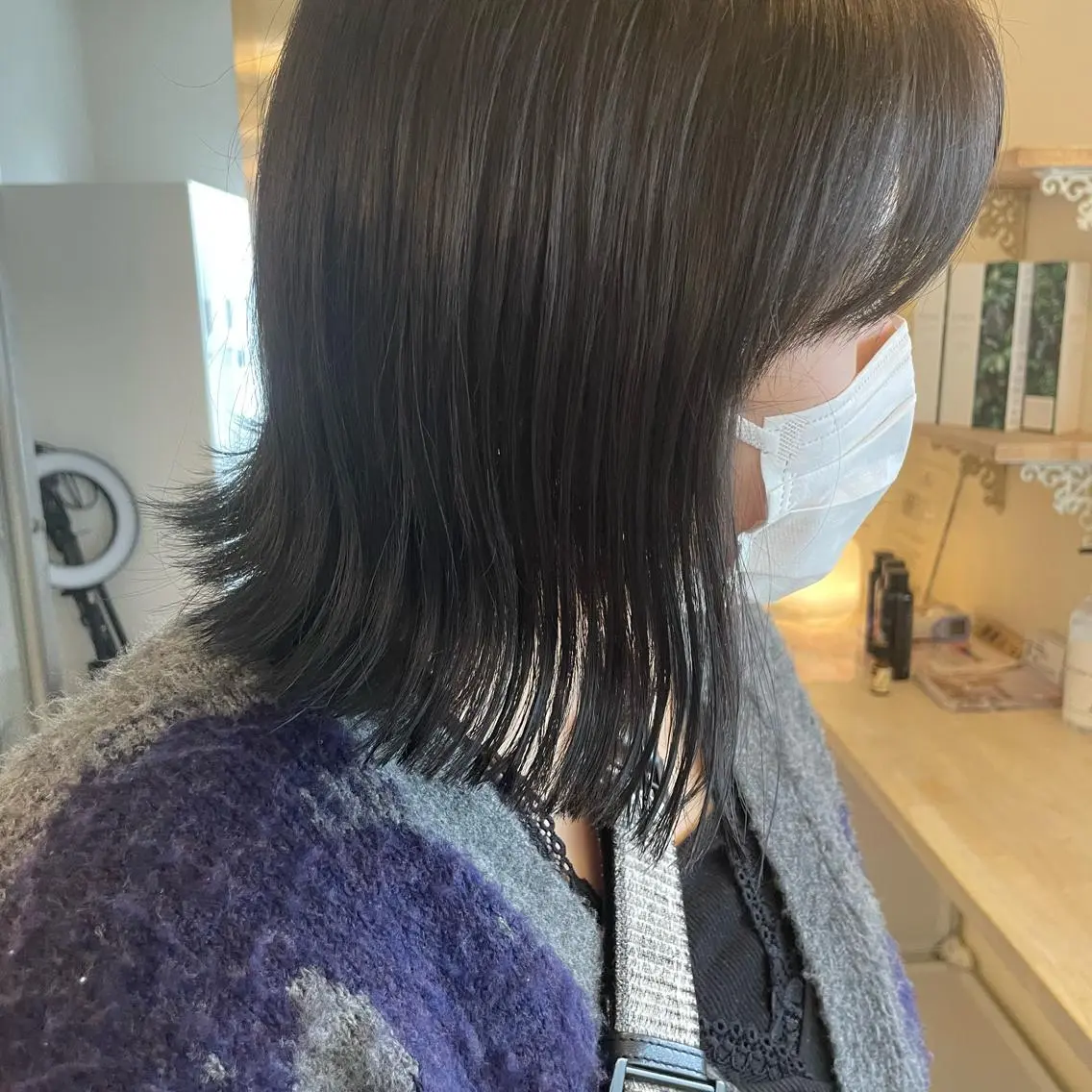 ショート カラー ダークグレー ヘアカラー トリートメント ボブウルフ／ボブ Satsuki【名駅のヘアスタイル