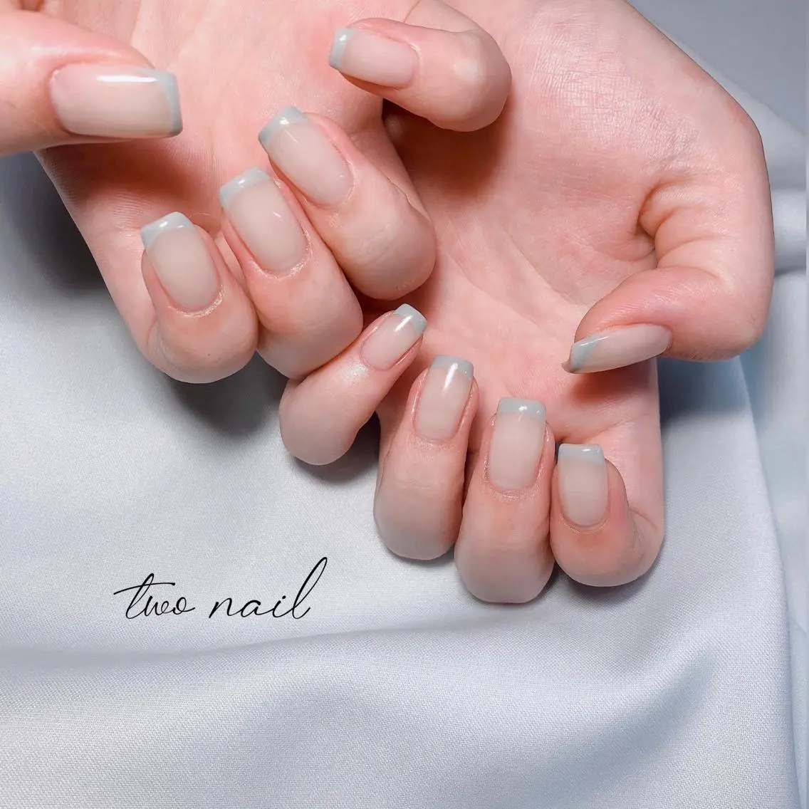 ネイル アートネイル フットネイル ハート ニュアンスネイル ホワイト two nailのネイルデザイン