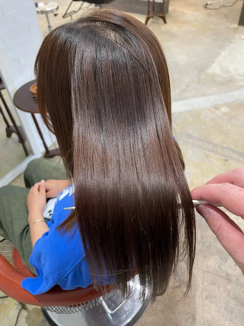 ロング 髪質改善 カット 縮毛矯正 トリートメント 宮本 祥生のヘアスタイル