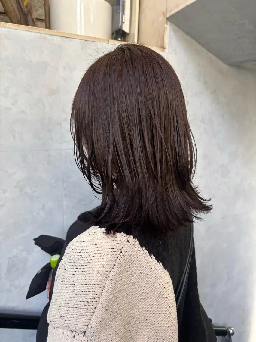 ミディアム ミディアムレイヤー 髪質改善 レイヤーカット カット ヘアカラー トリートメント ボブ×レイヤーカット 透明感カラー/Fuuのヘアスタイル