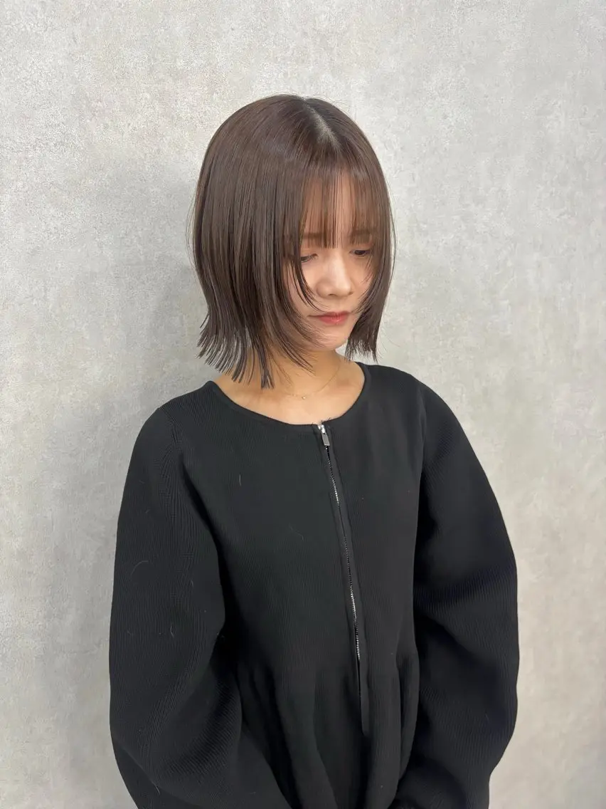 ミディアム カラー カット ヘアカラー トリートメント Megu/ベージュ/ 透明感カラーのヘアスタイル