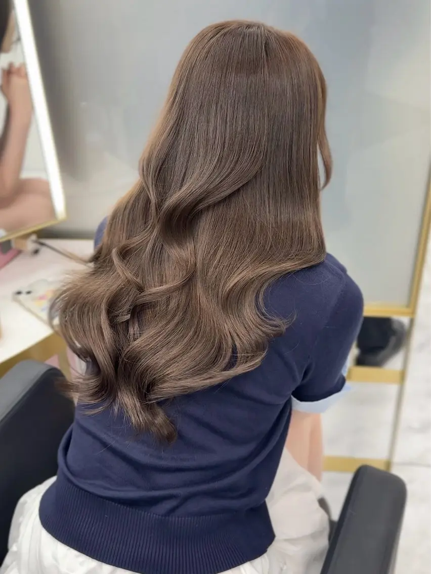ロング カラー ブリーチ グレージュ ヘーゼル ブリーチなしカラー カット ヘアカラー トリートメント ♦ブリーチなしカラー ×レイヤー♦中島良太のヘアスタイル