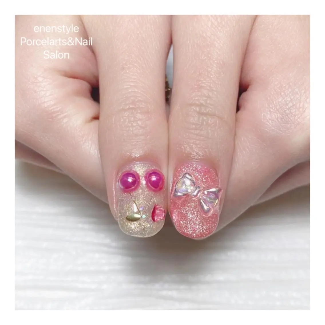 ミディアム ネイル 🐾enen style 🐾のネイルデザイン