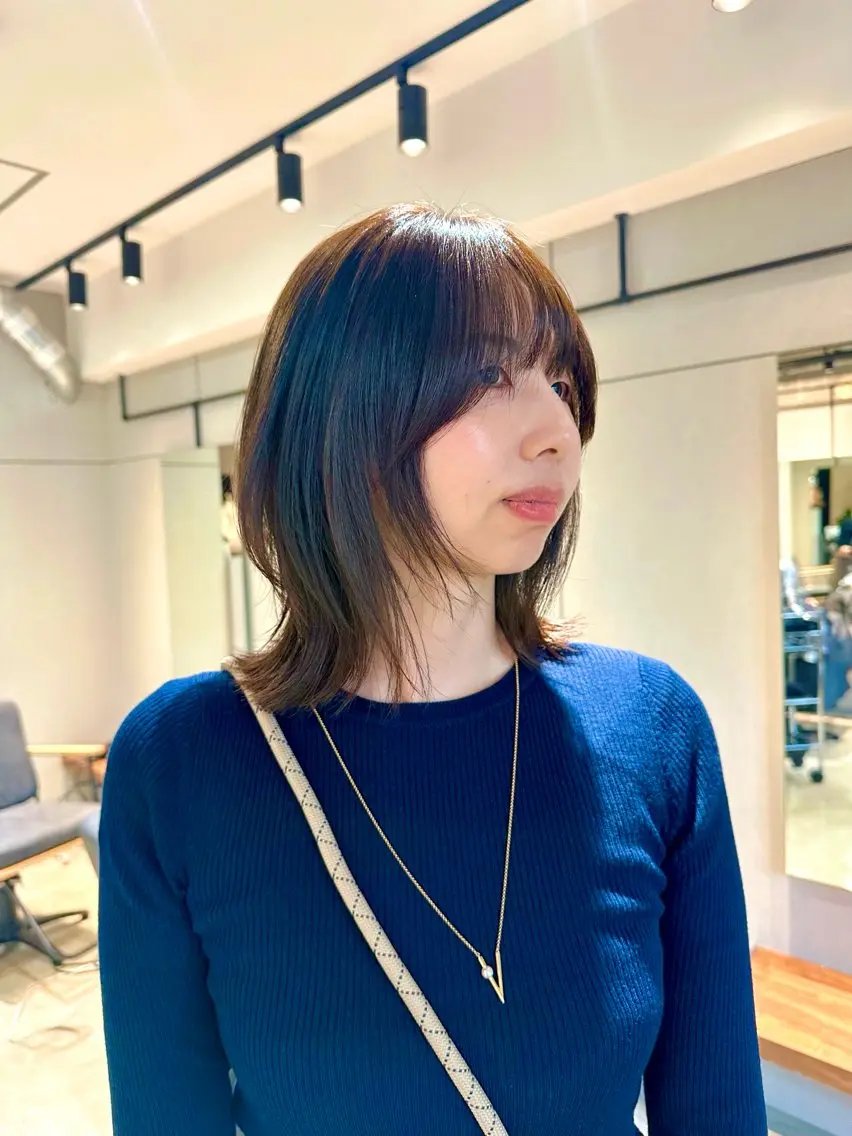 ミディアム カラー パーマ kazuki【顔周り ×レイヤーカット】のヘアスタイル
