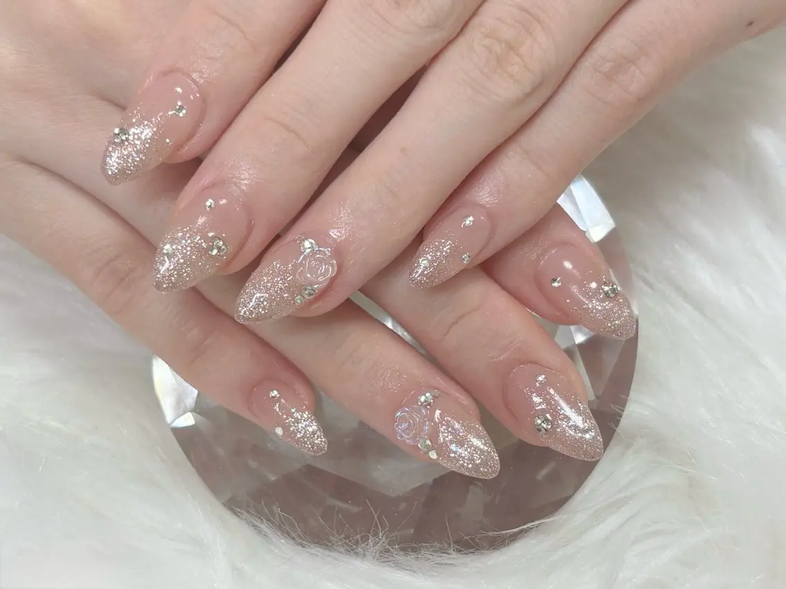 ネイル キラキラネイル ラメ(グリッター) ラメグラデーション ハンドネイル YUUMI🫧 nailのネイルデザイン
