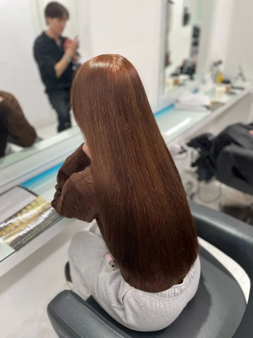 ロング カラー ヘアカラー トリートメント トレンド暖色ヘア🍒 miu🍒のヘアスタイル