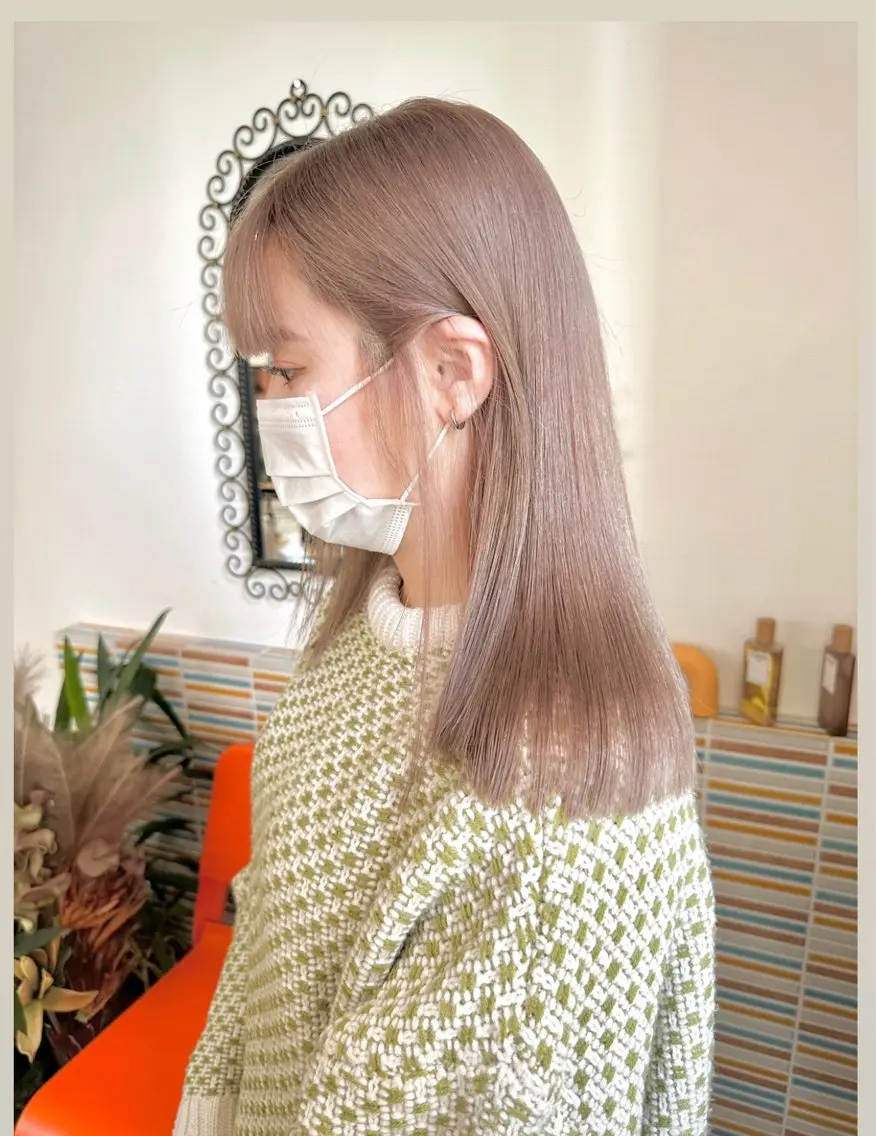💚ブリーチせずに明るくしたい方💚合わせカット+ブリーチなしダブルカラ一】韓国風/ワンホン/艶髪/髪質改善の写真