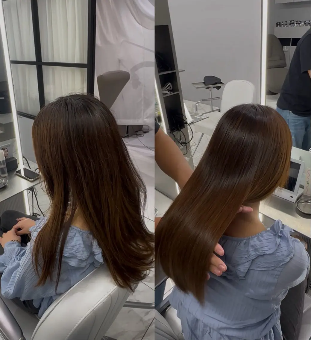 ロング 縮毛矯正 ハイトーン✖️ 縮毛矯正シュンペイのヘアスタイル