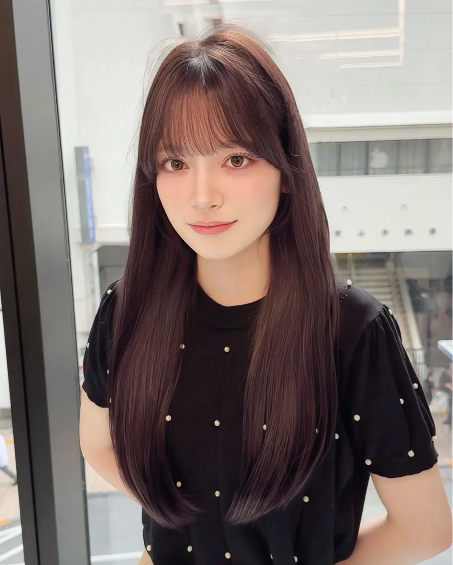 ロング カラー ブリーチ グレージュ ラベンダーカラー ラベンダーグレージュ ラベンダーグレー カット ヘアカラー ♦ブリーチなしカラー ×レイヤー♦中島良太のヘアスタイル