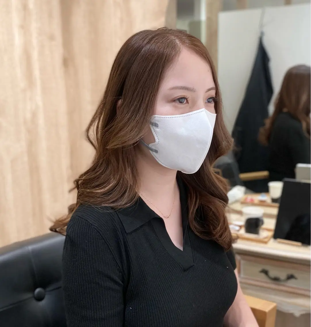 セミロング カット ヘアカラー トリートメント 王道かわいい🤍ベー ジュカラー*里々花*のヘアスタイル