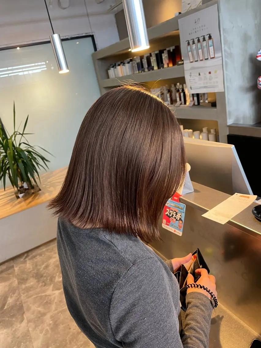 ミディアム ヘアカラー 🧋ミルクティーカラ ー🧋特化小林拓登のヘアスタイル